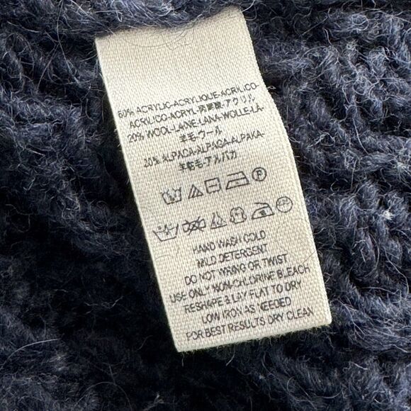 Free People Wool & Alpaca Blend Dark Navy Blue Long Cardigan Sweater Size Small - Picture 3 of 13